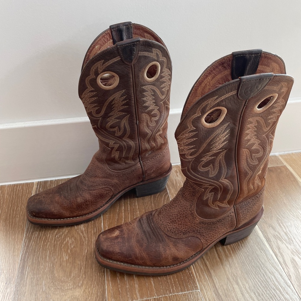 Ariat Heritage Roughstock Cowboy Boots – US 11 / EU 44 – Brown Oiled Rowdy